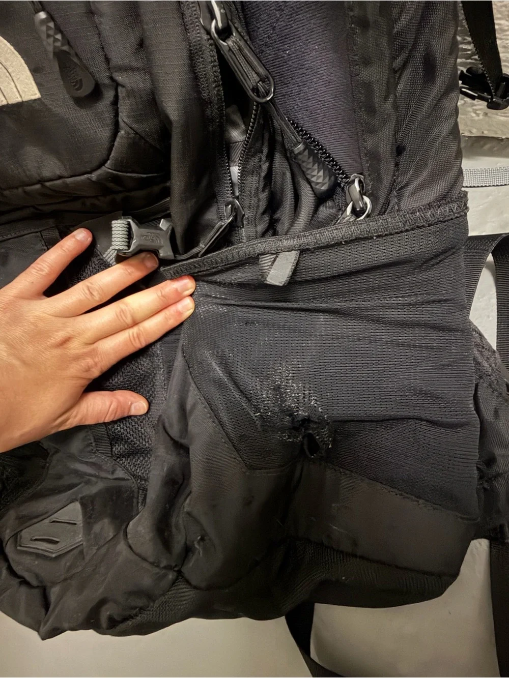 The North Face Black Padded Daypack with Front Logo